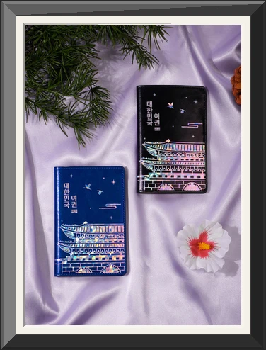 rfid 차단 안티스키밍 자개 해킹방지 커플 여권케이스 사진2