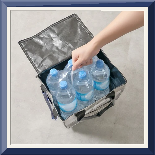 롤링카트 시장바구니 캐리어 바퀴달린 접이식 쇼핑 장바구니 제니 롤링백 L(대형), 블랙 사진3